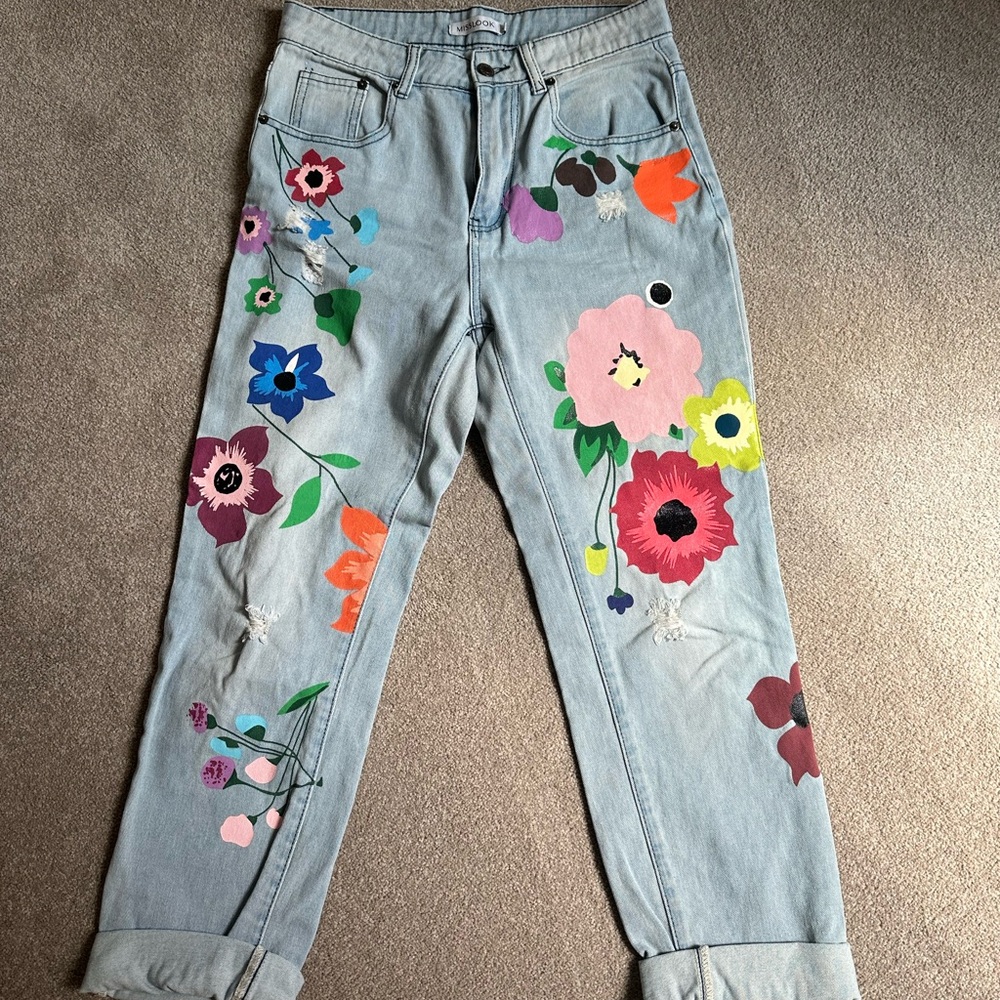 Floral Embroidered Women's Jeans